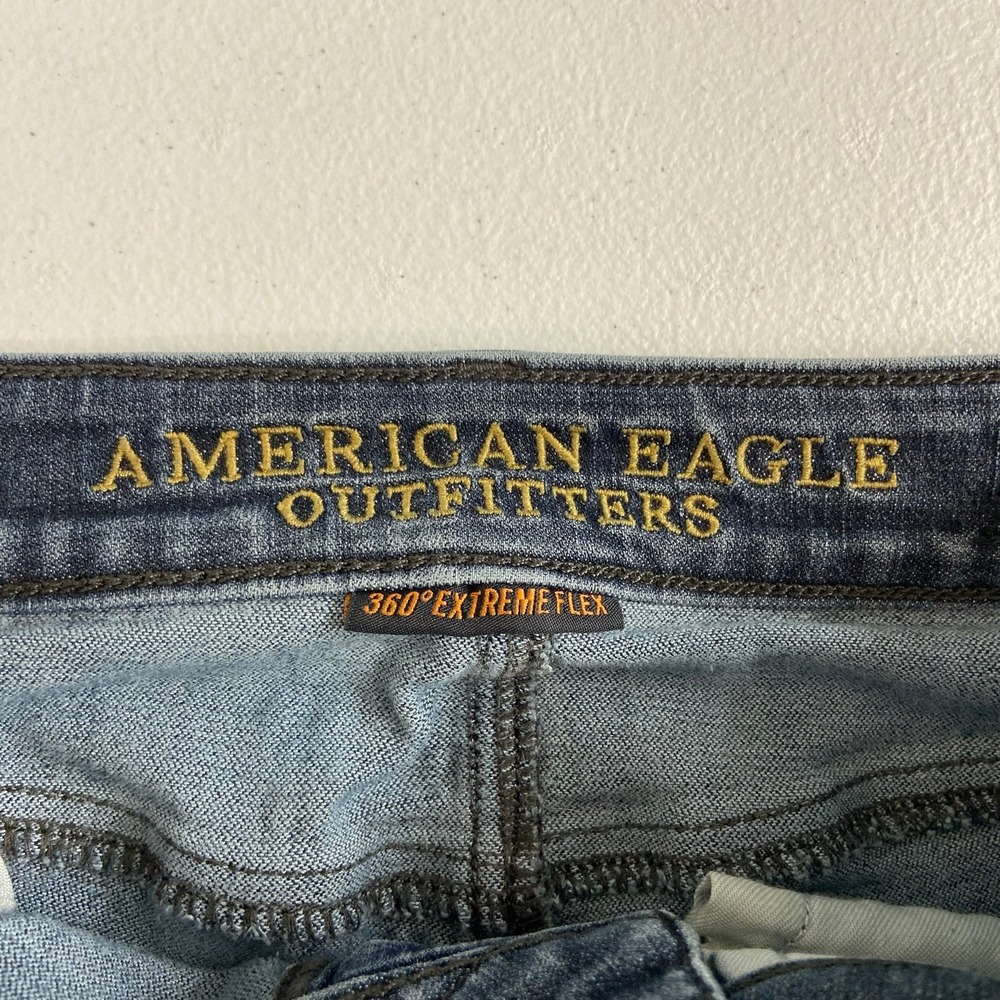 American Eagle men's dark wash 360 extreme flex original straight jeans denim 28 - Picture 8 of 10